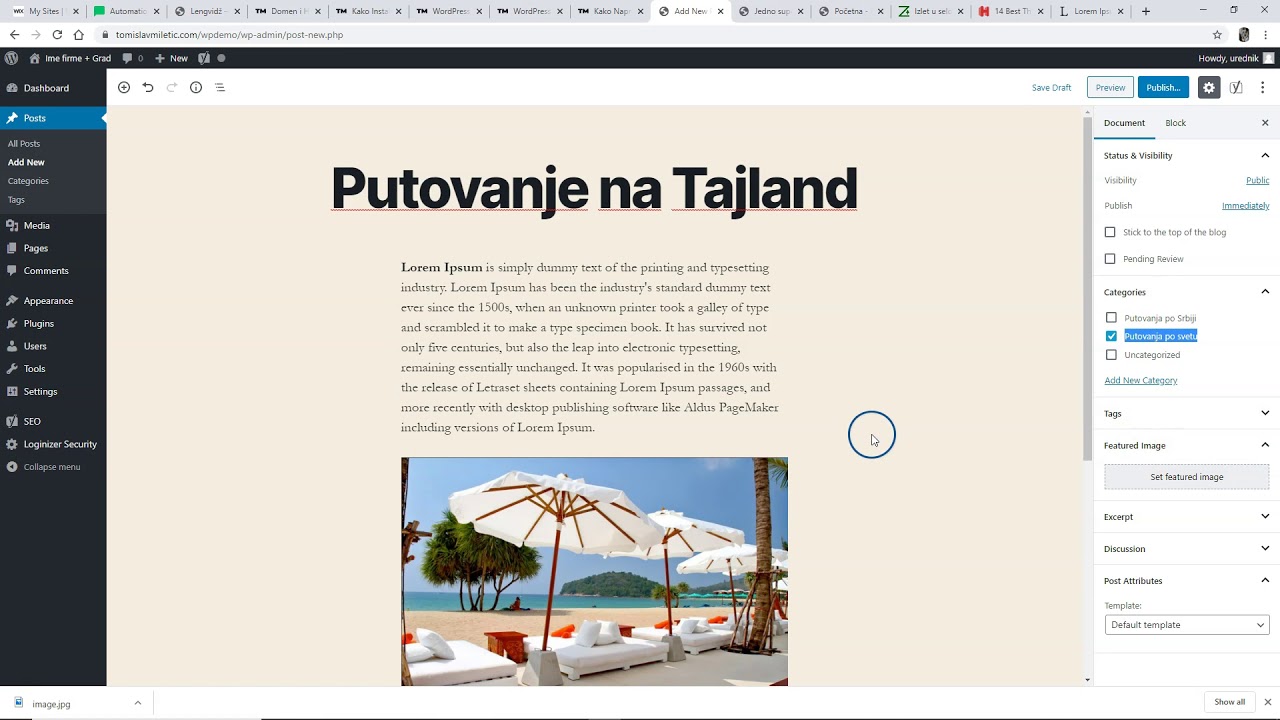 Kako Napraviti WordPress Blog - free kurs za izradu sajta 2020