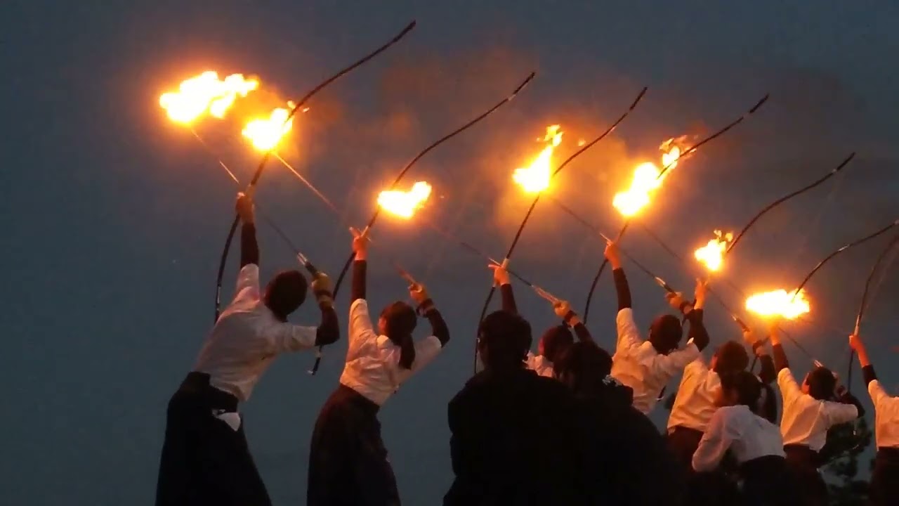 本州最南端の火祭り  串本古座高校弓道部点火式  2018年