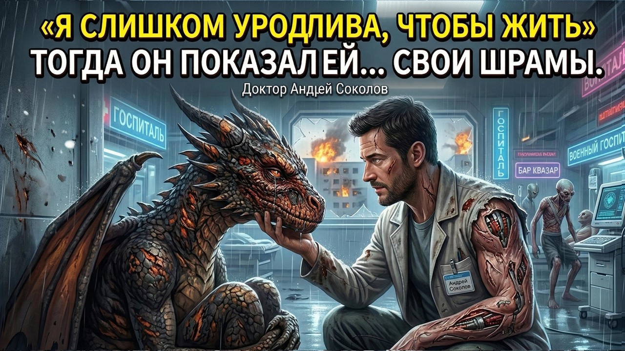 «Я слишком уродлива, чтобы жить» — сказала обожжённая драконица врачу, он показал ей свои шрамы