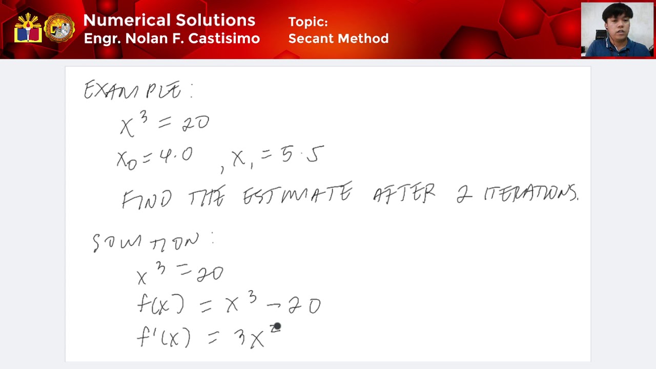 Secant Method Part 2 Example