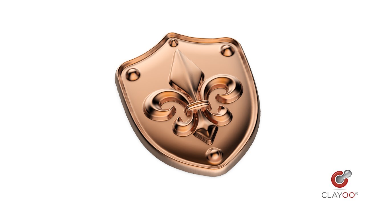 Clayoo 2.5 (Emboss) - Fleur de Lis Shield Tutorial