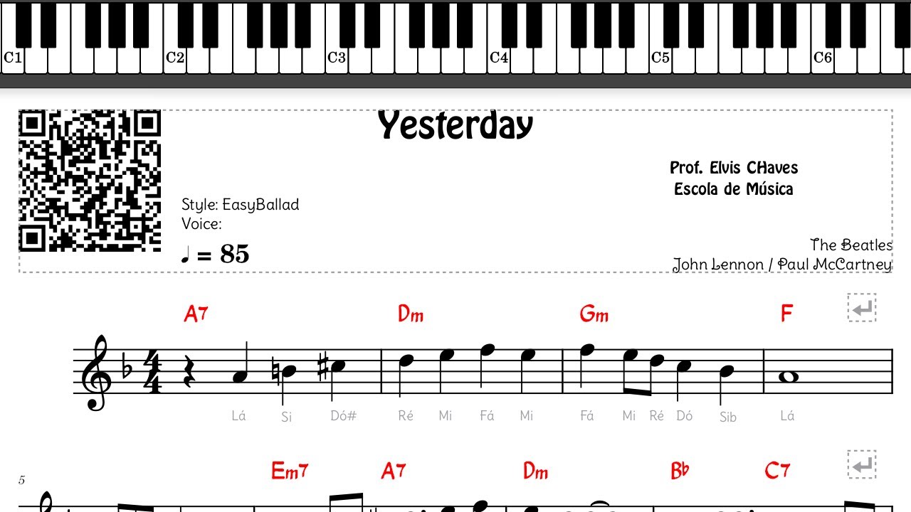 🎼 Yesterday (1) - 693 - The Beatles - Tutorial Partitura Fácil