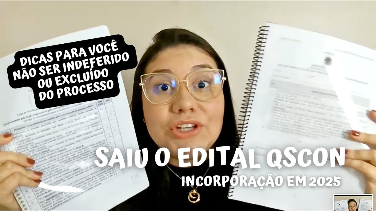 🔴 LIVE - Saiu o edital QSCON 2025 | Como fazer o processo seletivo? | Entrega de Documentos