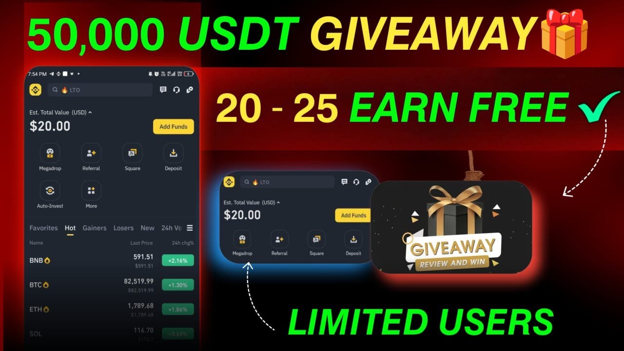 50,000 Free USDT Giveaway 🎁 || Step by step guide