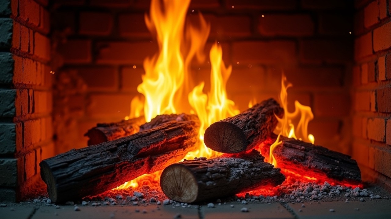 🔥 4K Fireplace Ambience (24/7 NO MUSIC). Fireplace with Burning Logs and Crackling Fire Sounds