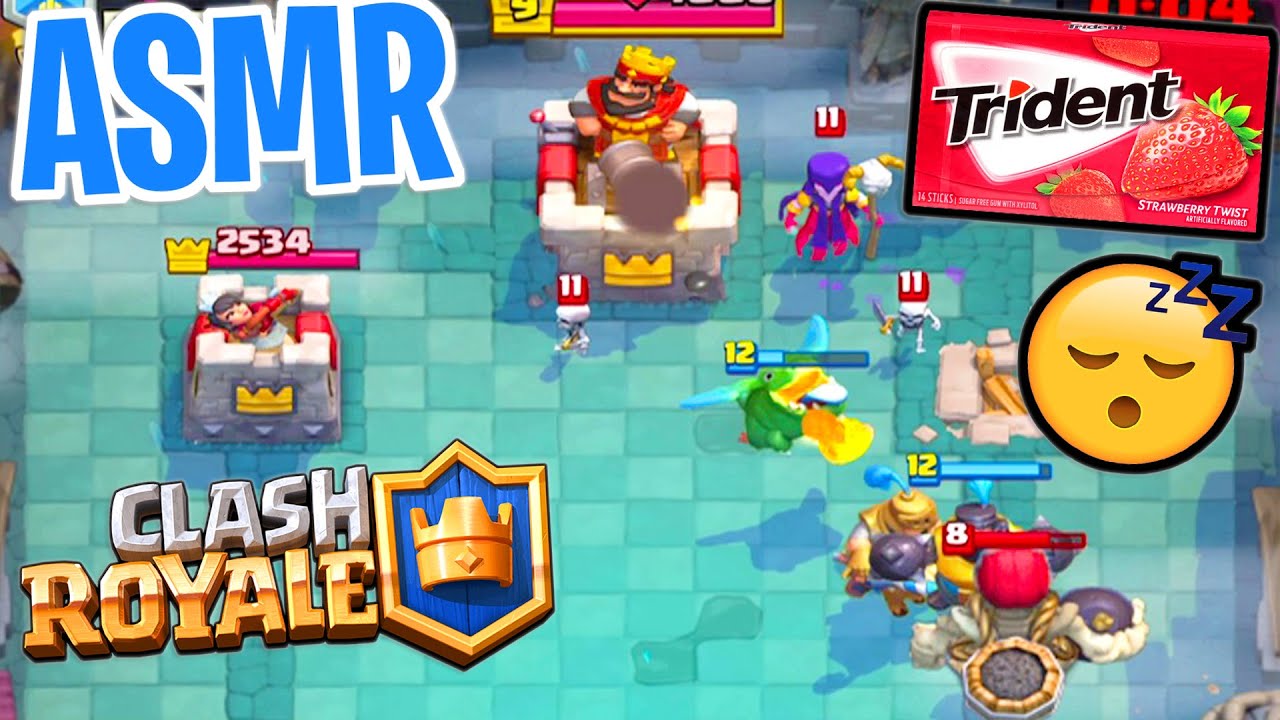 ASMR Gaming 📱 Clash Royale Relaxing Gum Chewing Fast Mouth Sounds on iPhone 🎮🎧 Whispering 💤
