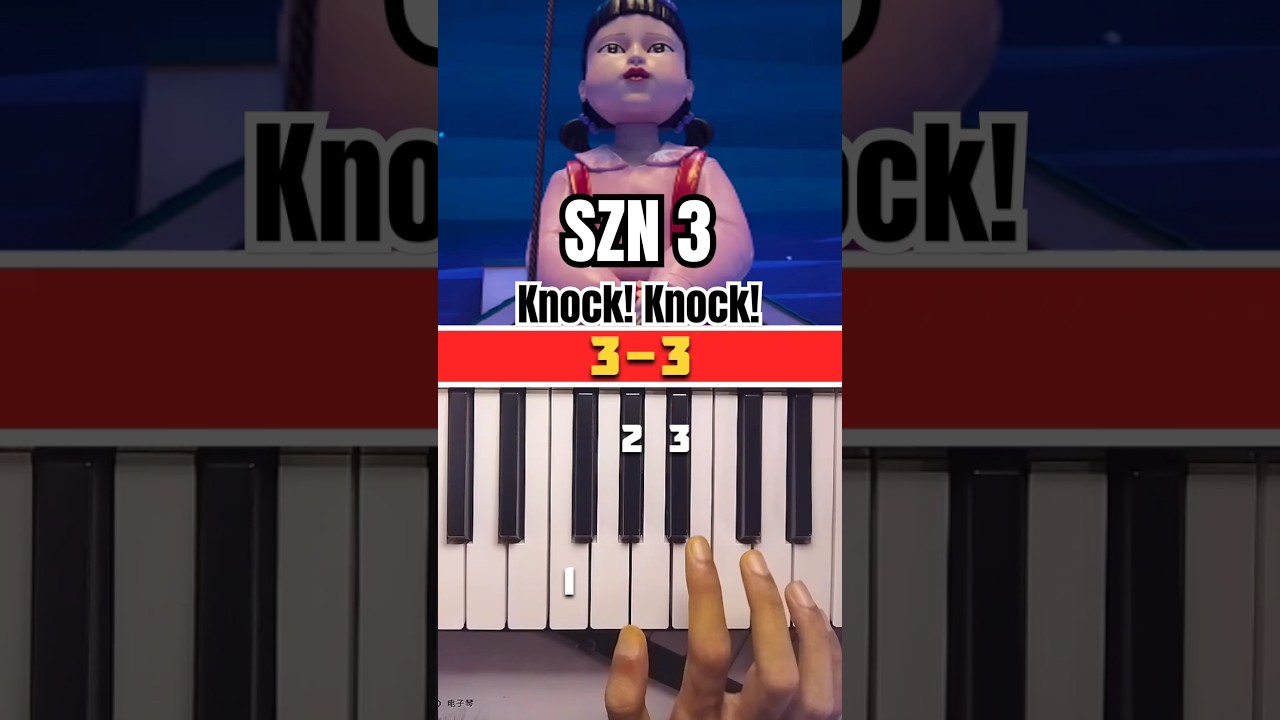 squid game season 3 Doll song Jump Rope (knock! knock!) easy piano tutorial #squidgame3#piano #short