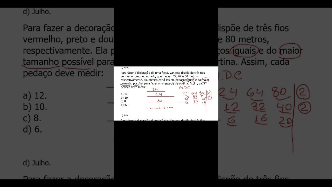 PROBLEMAS ENVOLVENDO M.M.C E M.D.C