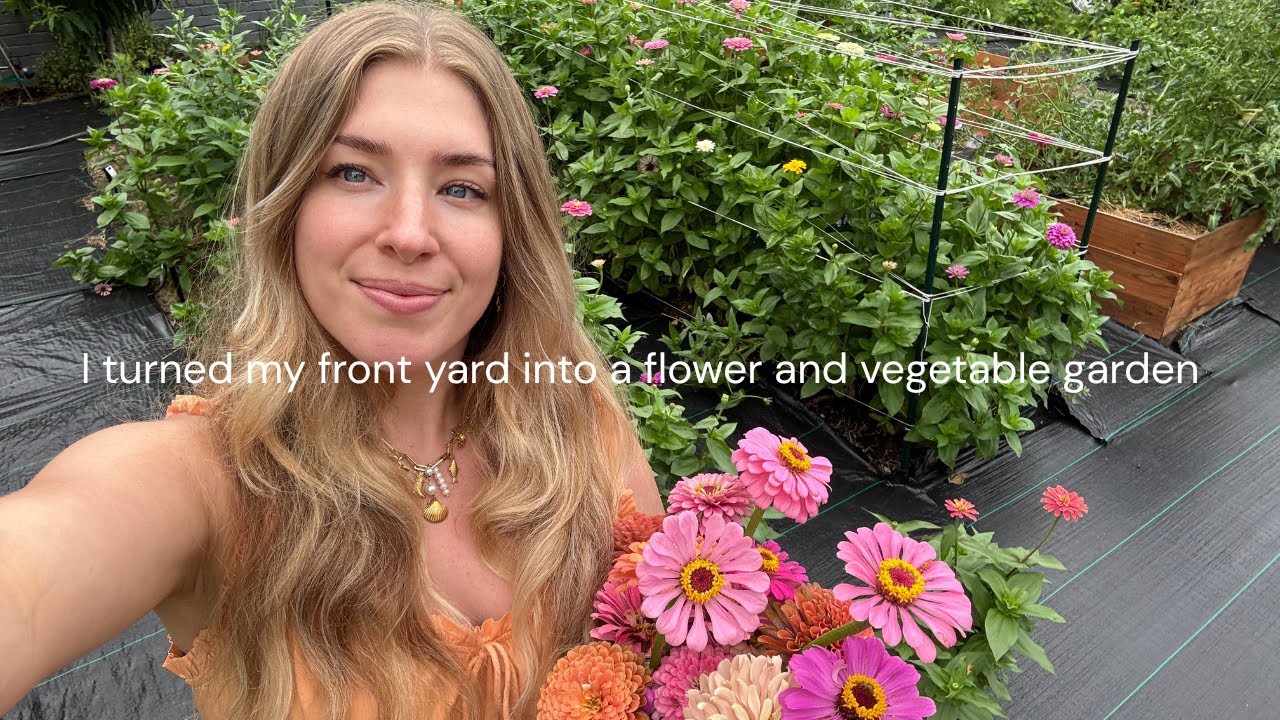 Tour my front yard flower and vegetable garden in Austin Texas