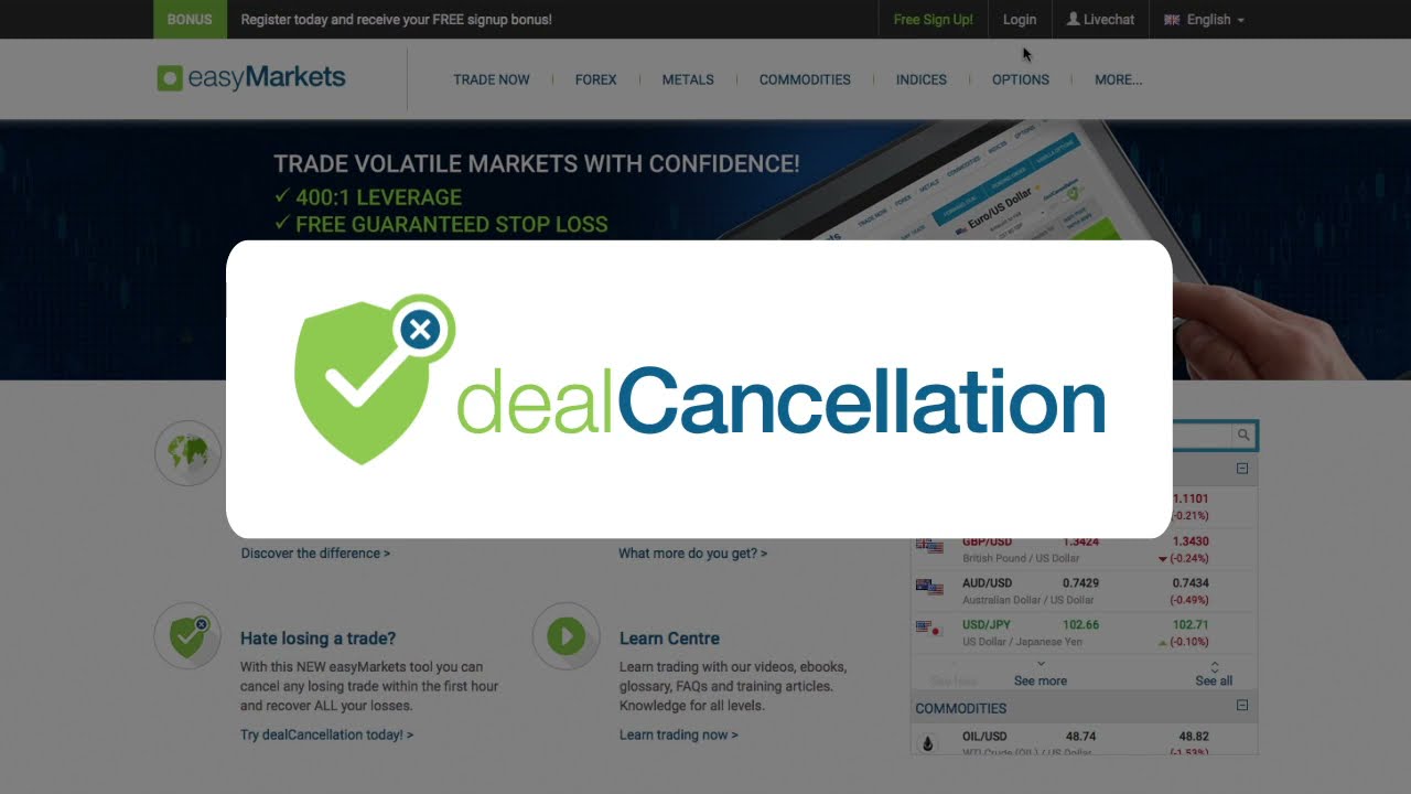 easyMarkets Review - How to use dealCancellation 2022!