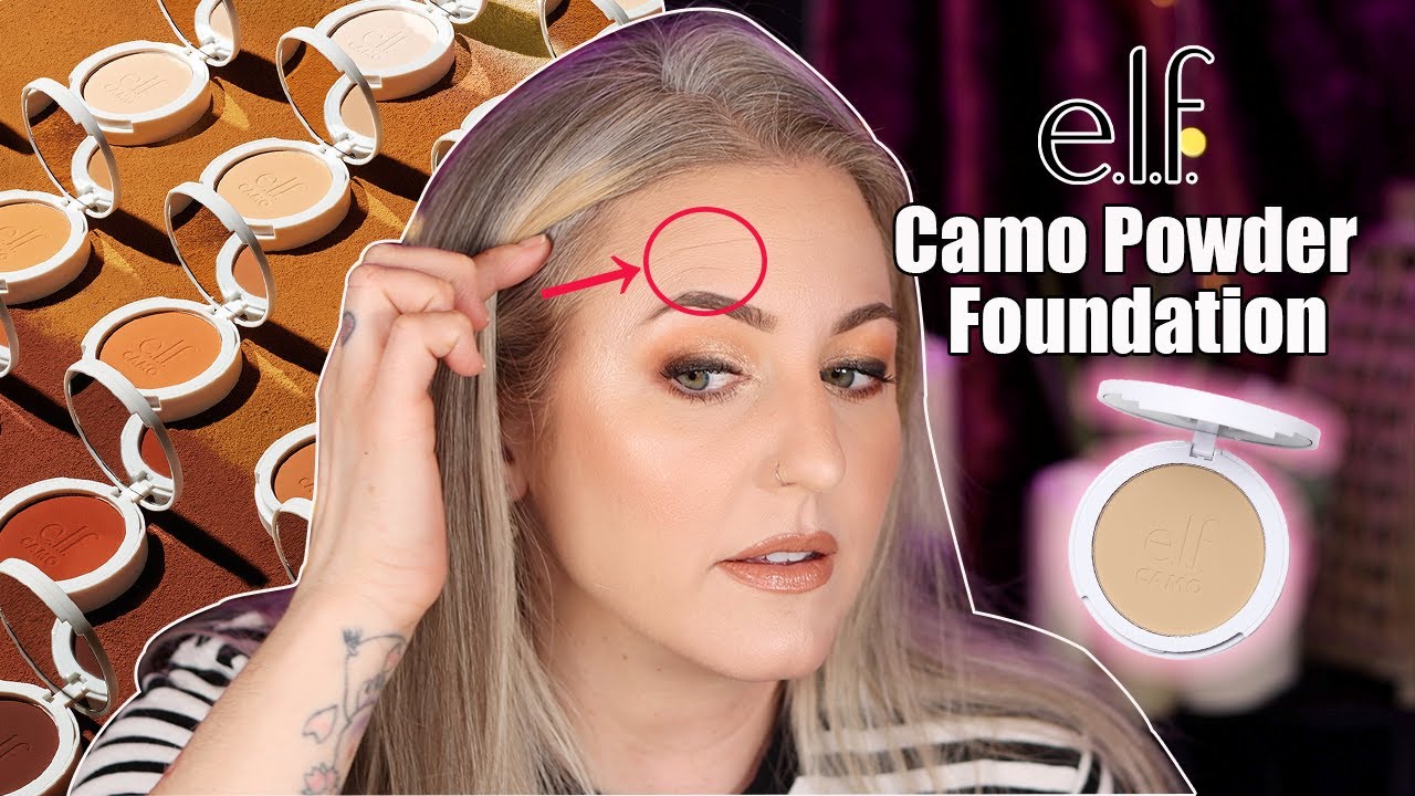 ELF CAMO POWDER FOUNDATION | Try-On + 8HR WEAR TEST!