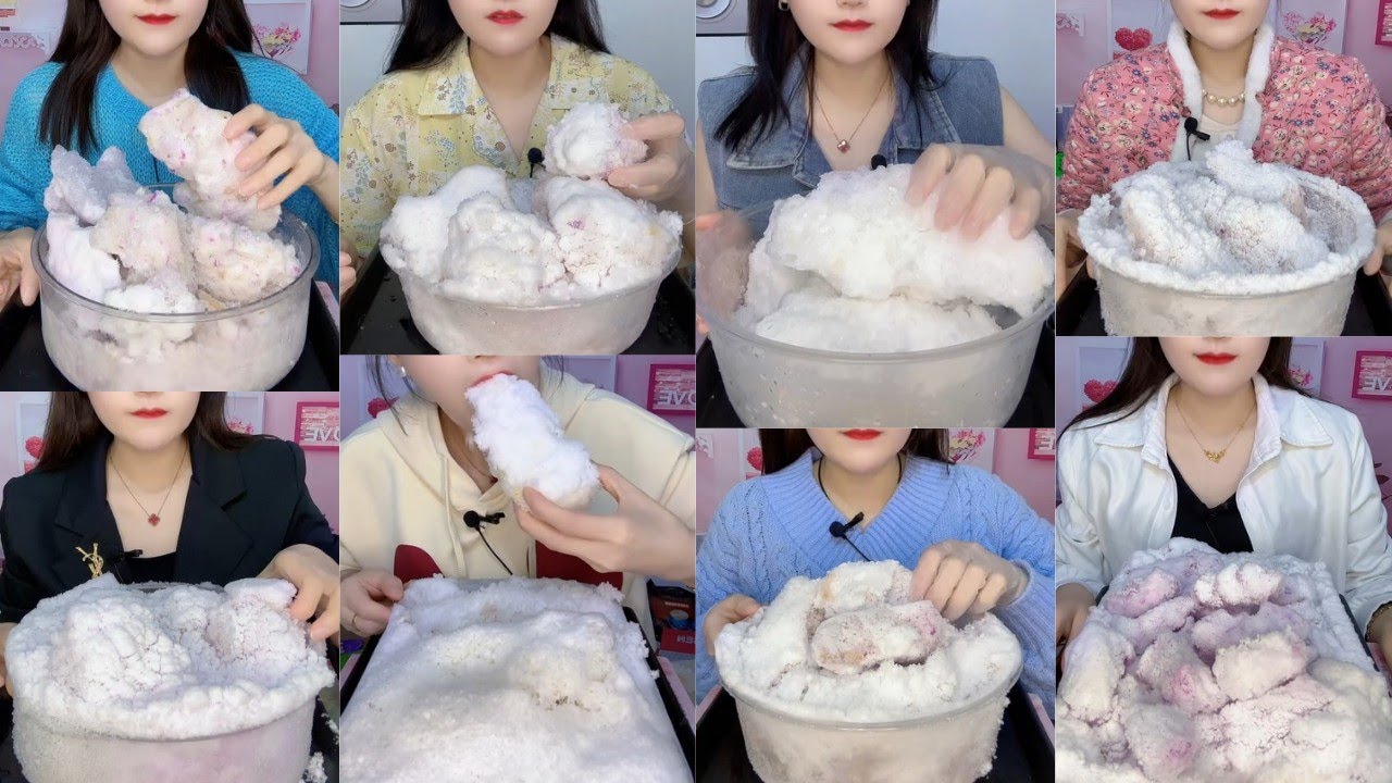 ONLY BITES🔷HER SOLO SOFT CRUNCHY FREEZER FROST EATING COMPILATION🧊