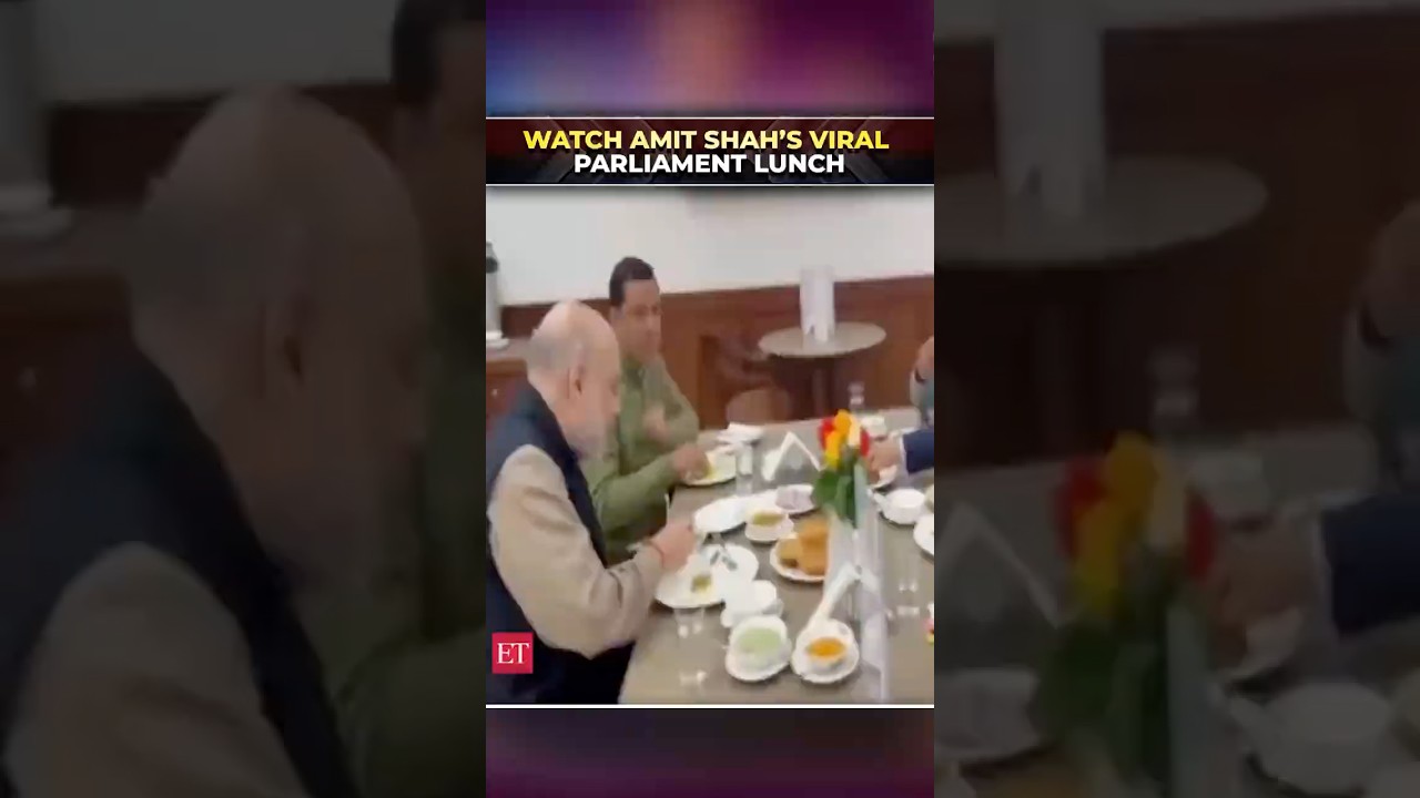 Home Minister Amit Shah&rsquo;s candid lunch with colleagues in Parliament goes viral