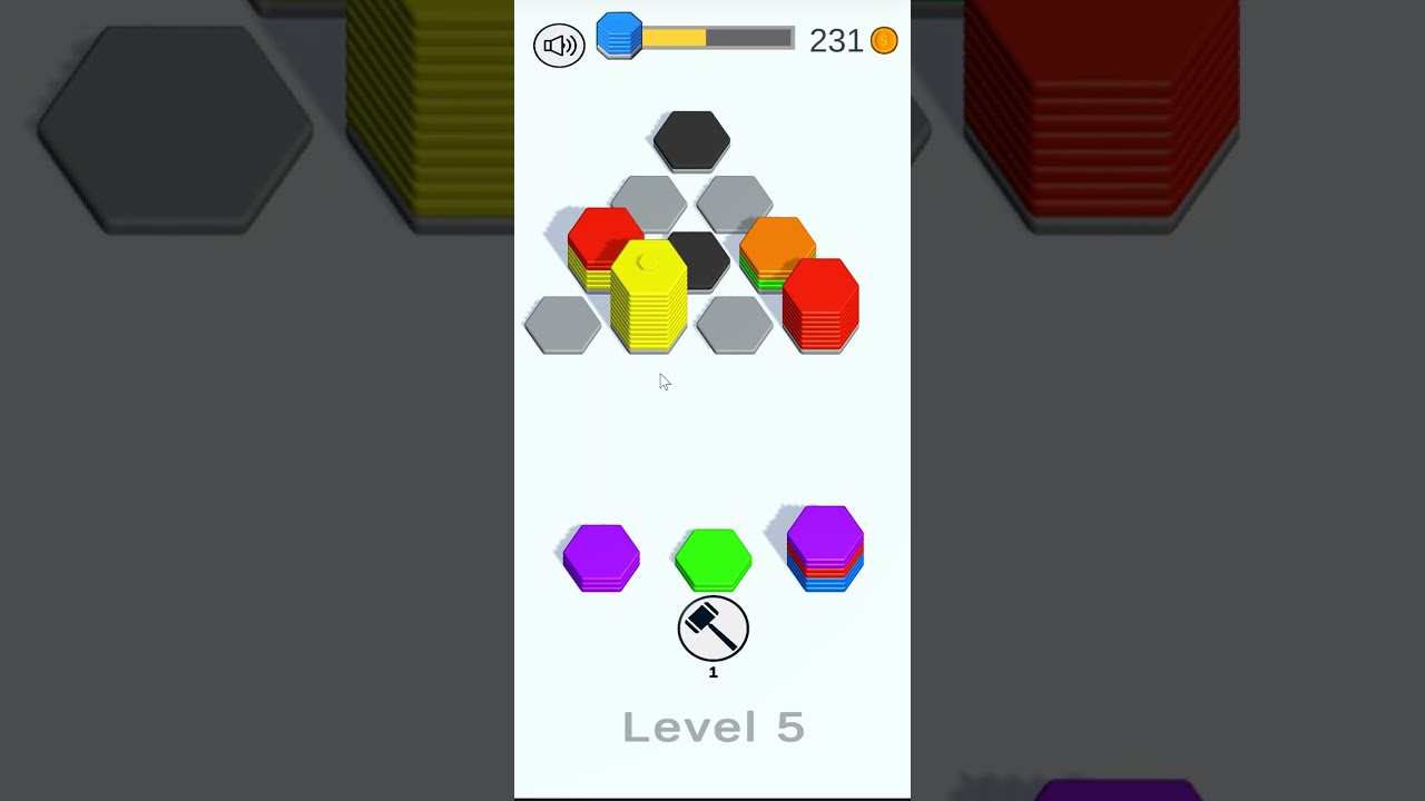 Hexagon Color Sort Puzzle Brain Teaser Relaxing Color Sorting Game #gaming  #hexagon #sortpuzzlegame