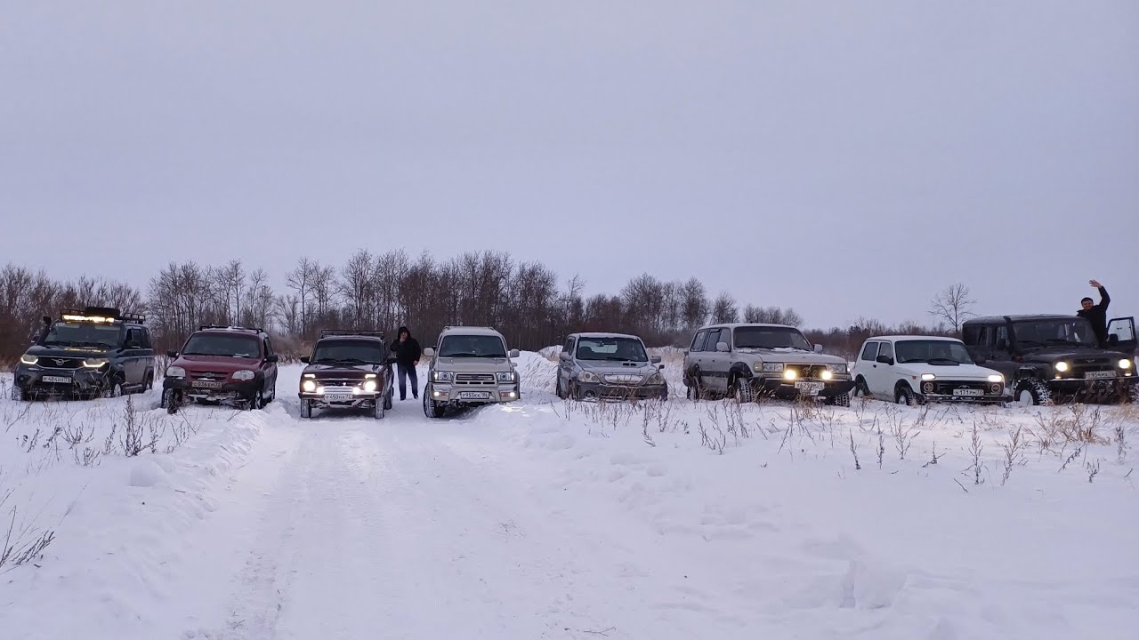 Зимний выезд в заметенные поля. Установка внедорожной канистры