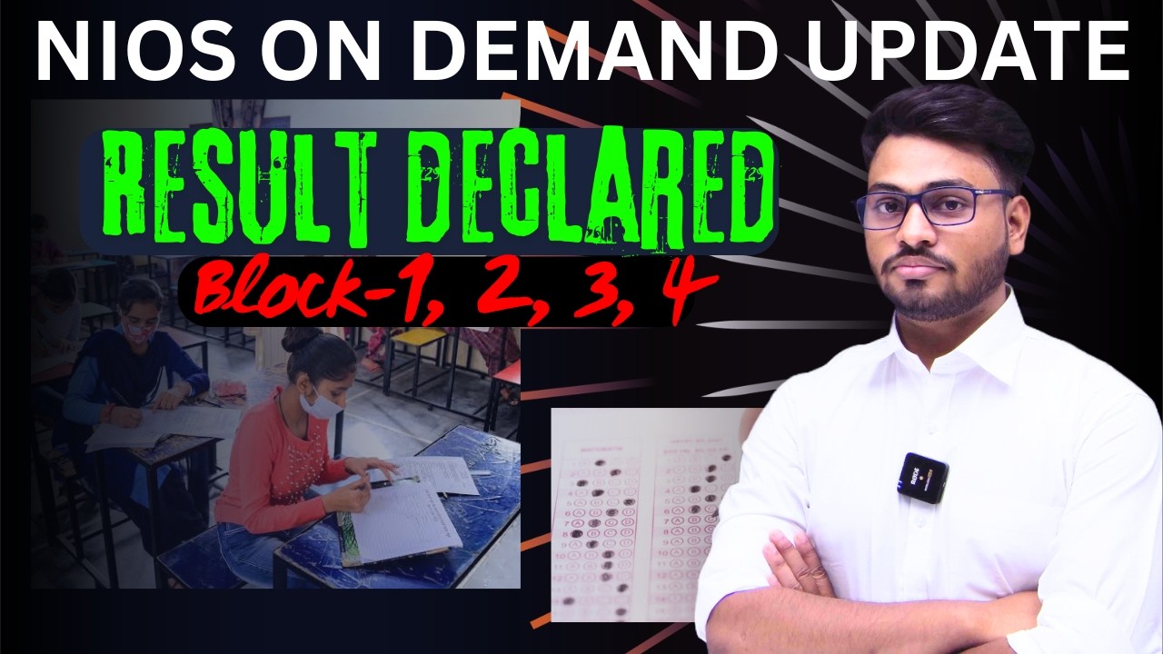 NIOS ON DEMAND RESULT UPDATE | ode result declared 2026 | syc, sycp, syct | what is block 1, 2, 3, 4