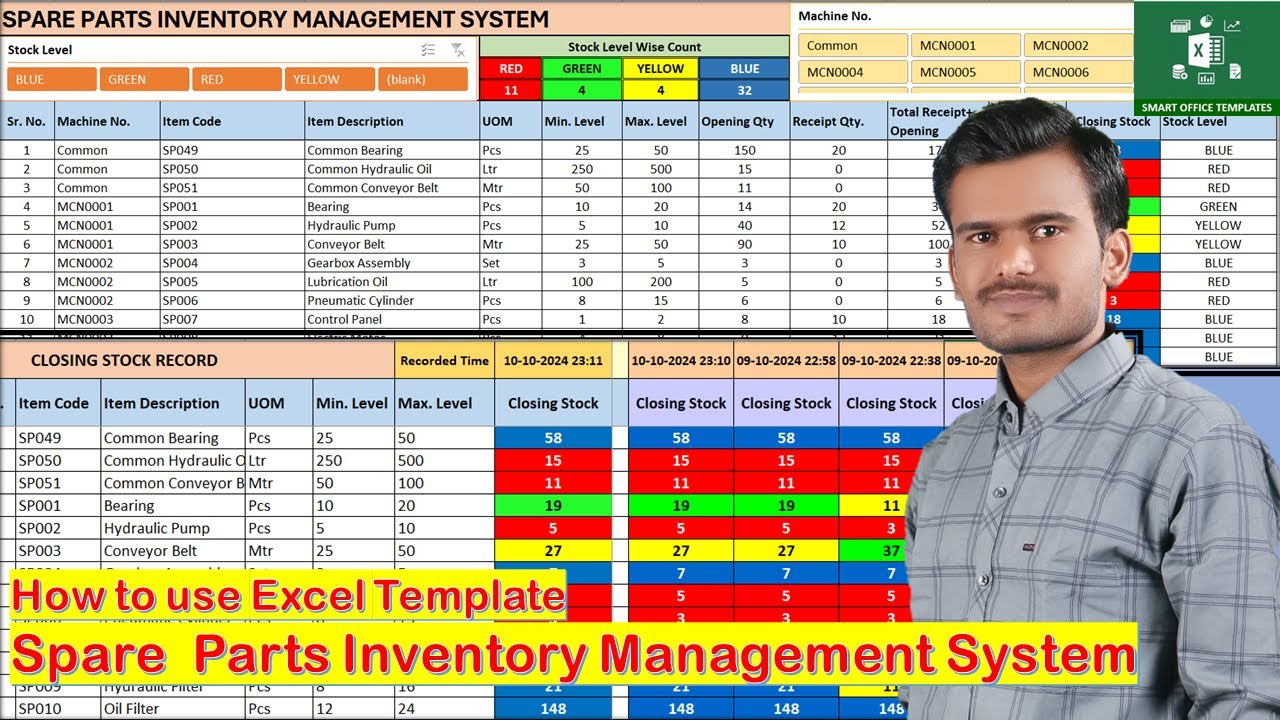 How to use Excel Template Spare Parts Inventory Management System