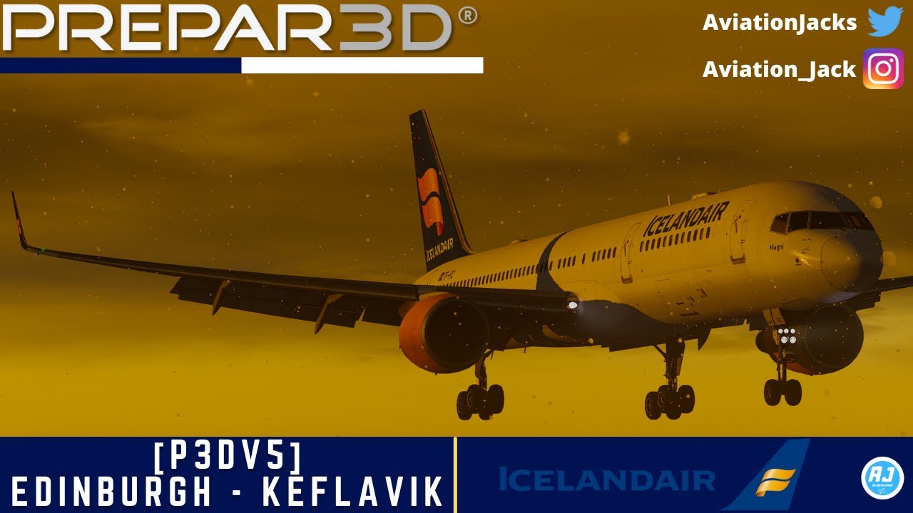 [P3Dv5] Beautiful Snowy Arrival ☃️ | Edinburgh - Keflavik  | Icelandair Captain Sim 757 l ICE431 |