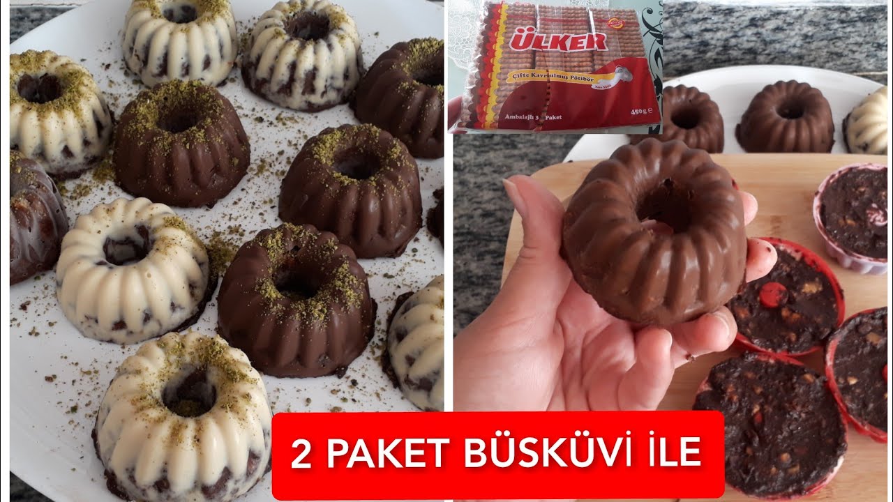 İKİ PAKET PETİBÖR BÜSKÜVİ İLE ÇİKOLATALI PRATİK MOZAİK PASTA💕