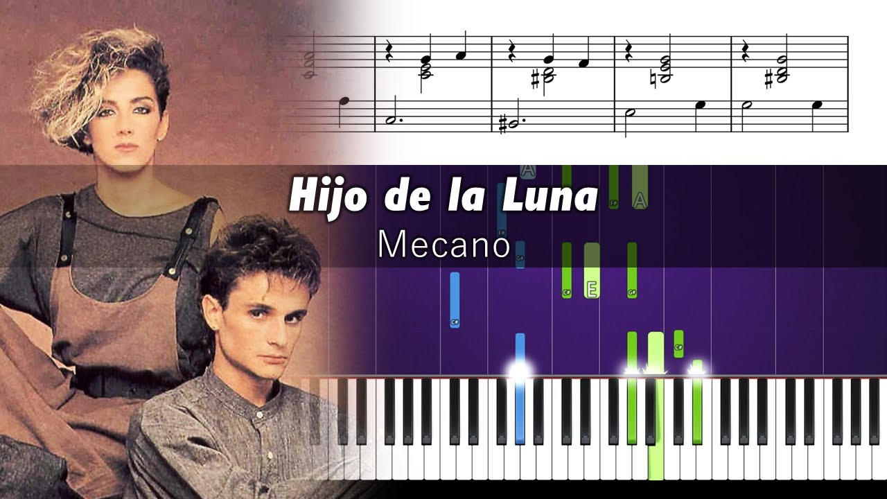 Mecano - Hijo de la Luna - Accurate Piano Tutorial with Sheet Music