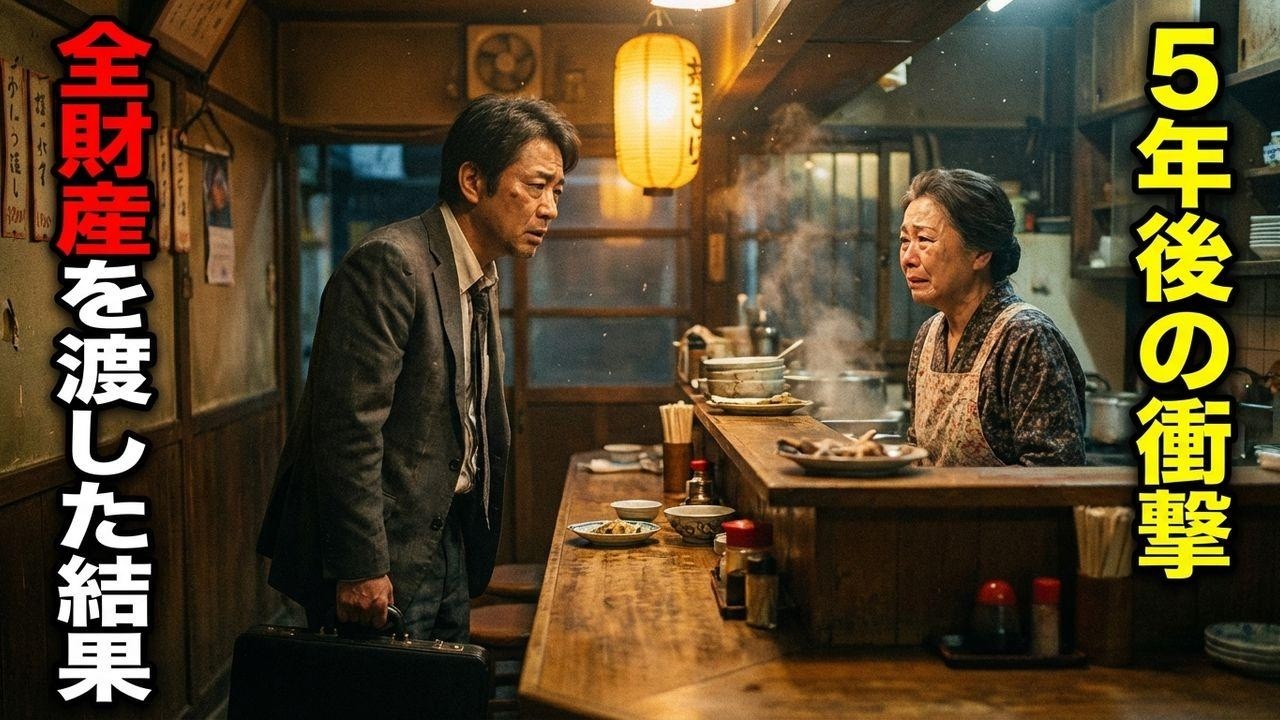 全財産を渡した母子と5年後に再会。定食屋での衝撃の結末
