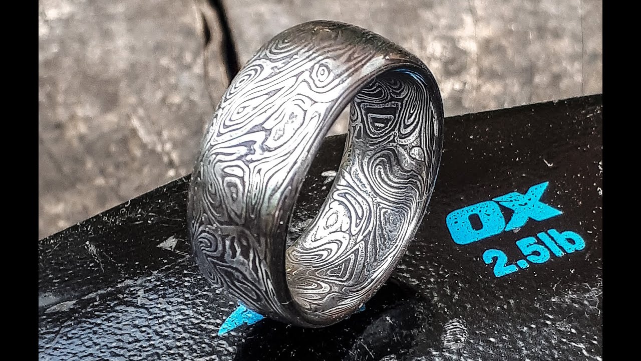 Aegir a Hand Forged Damascus Steel Ring