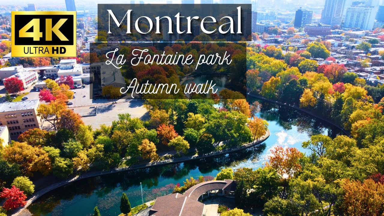 [4K] Walking tour in La Fontaine Park | Autumnal admiration | October 2024 |  Montreal, Canada 🇨🇦