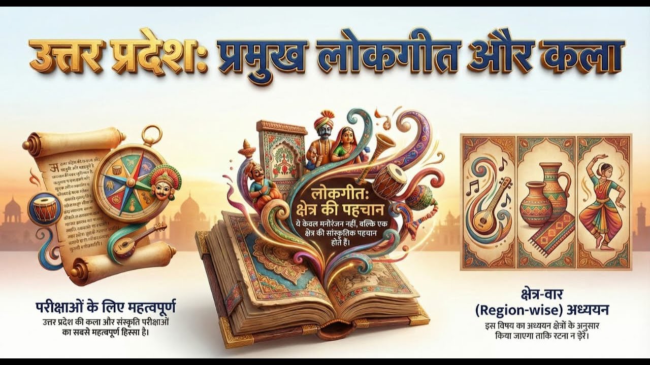 UP GK | उत्तर प्रदेश के प्रमुख लोकगीत और लोककला | Exam Special Class