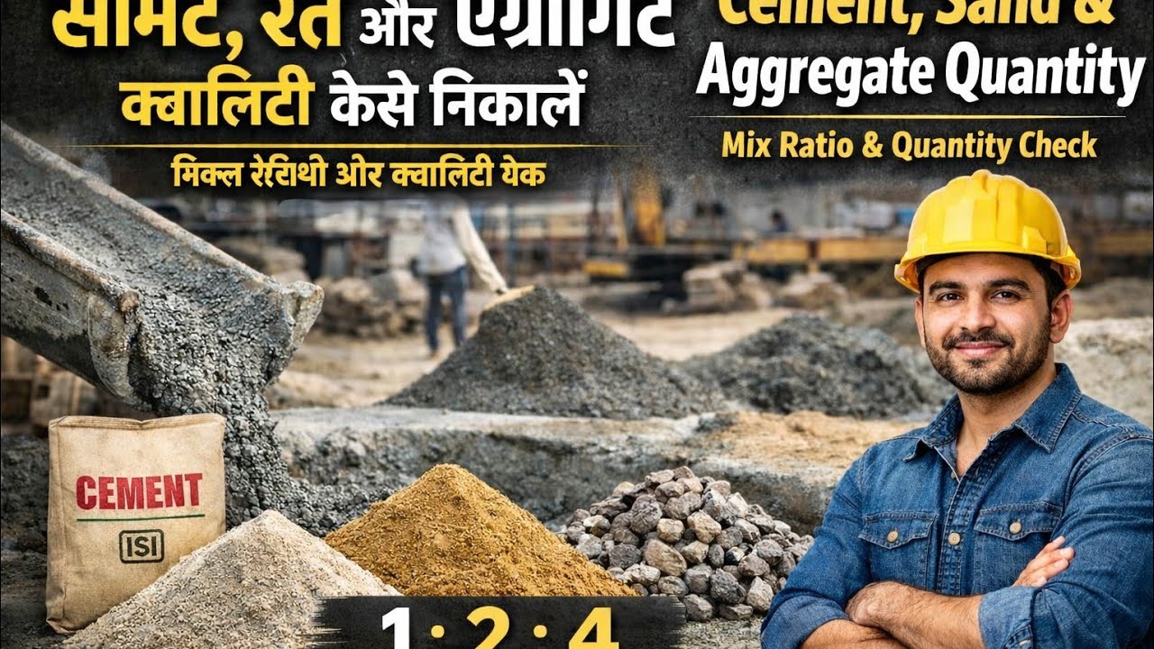 How to calculate Quality of cement Sand andAggregate सीमेंट,रेत और एग्रीगेट की Quantity कैसे निकालें