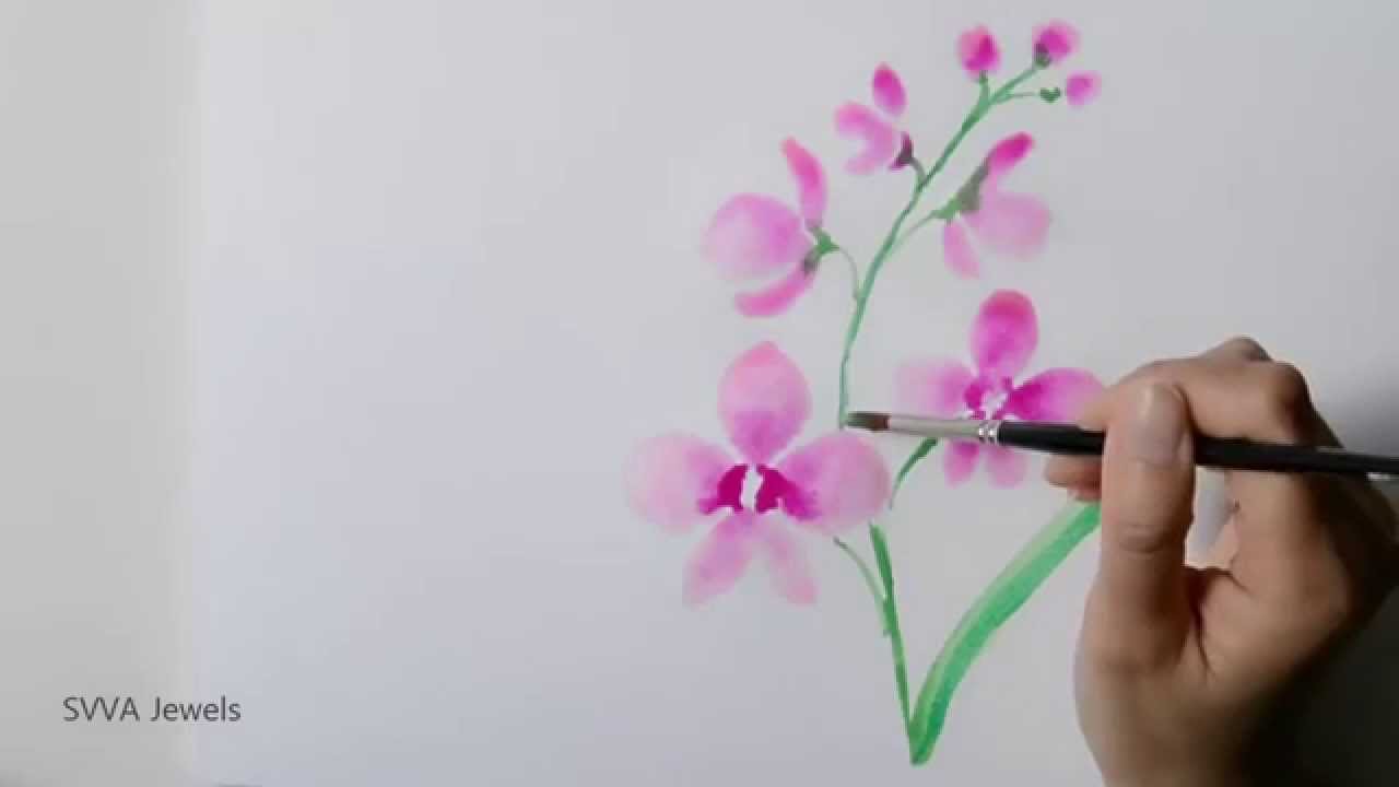 How to Paint Orchid Flowers Using Watercolor