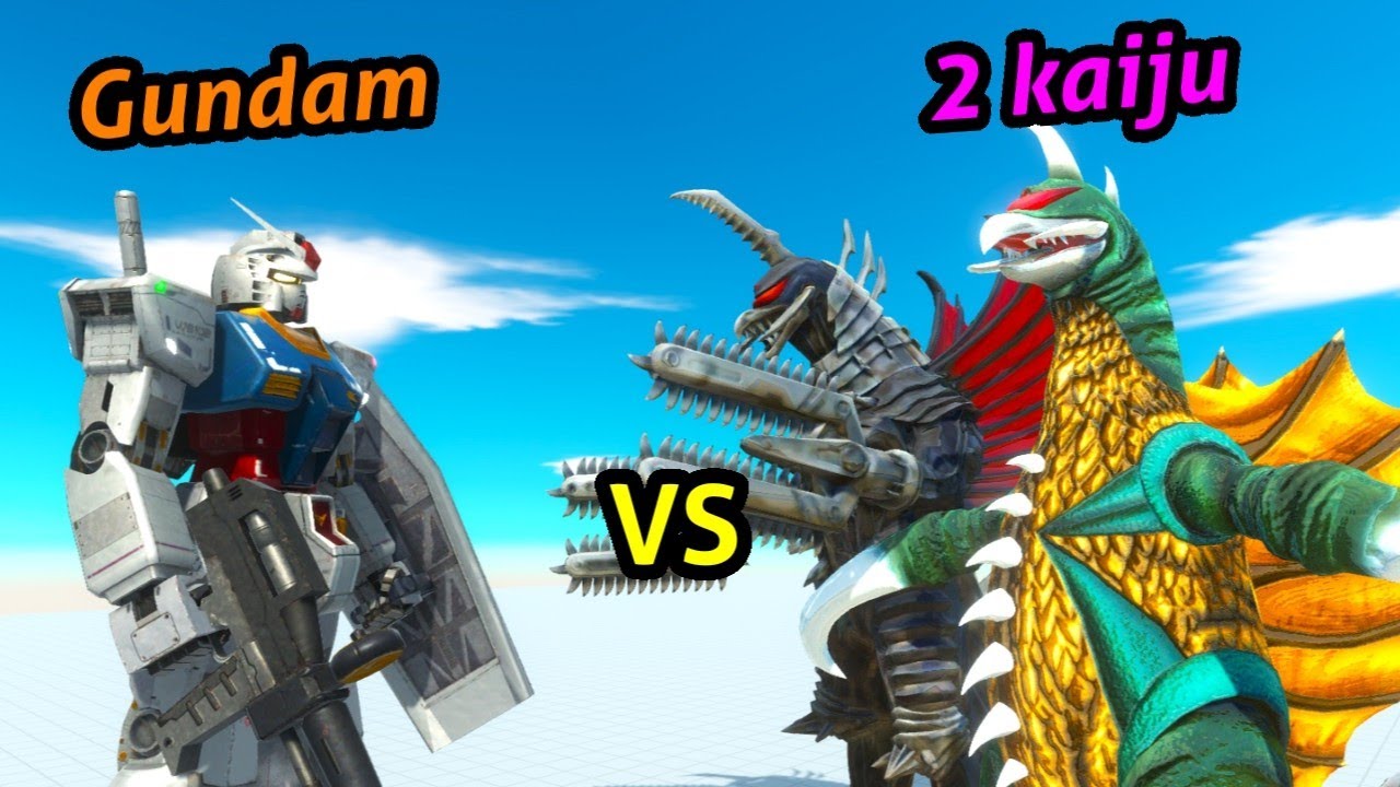 Gundam 1 vs 2 kaiju animal revolt battle simulator