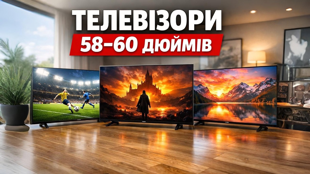Топ-5 телевізорів 58–60 дюймів 2026 📺 Найкращі 4K Smart TV для дому! Рейтинг! TCL, Hisense, Samsung