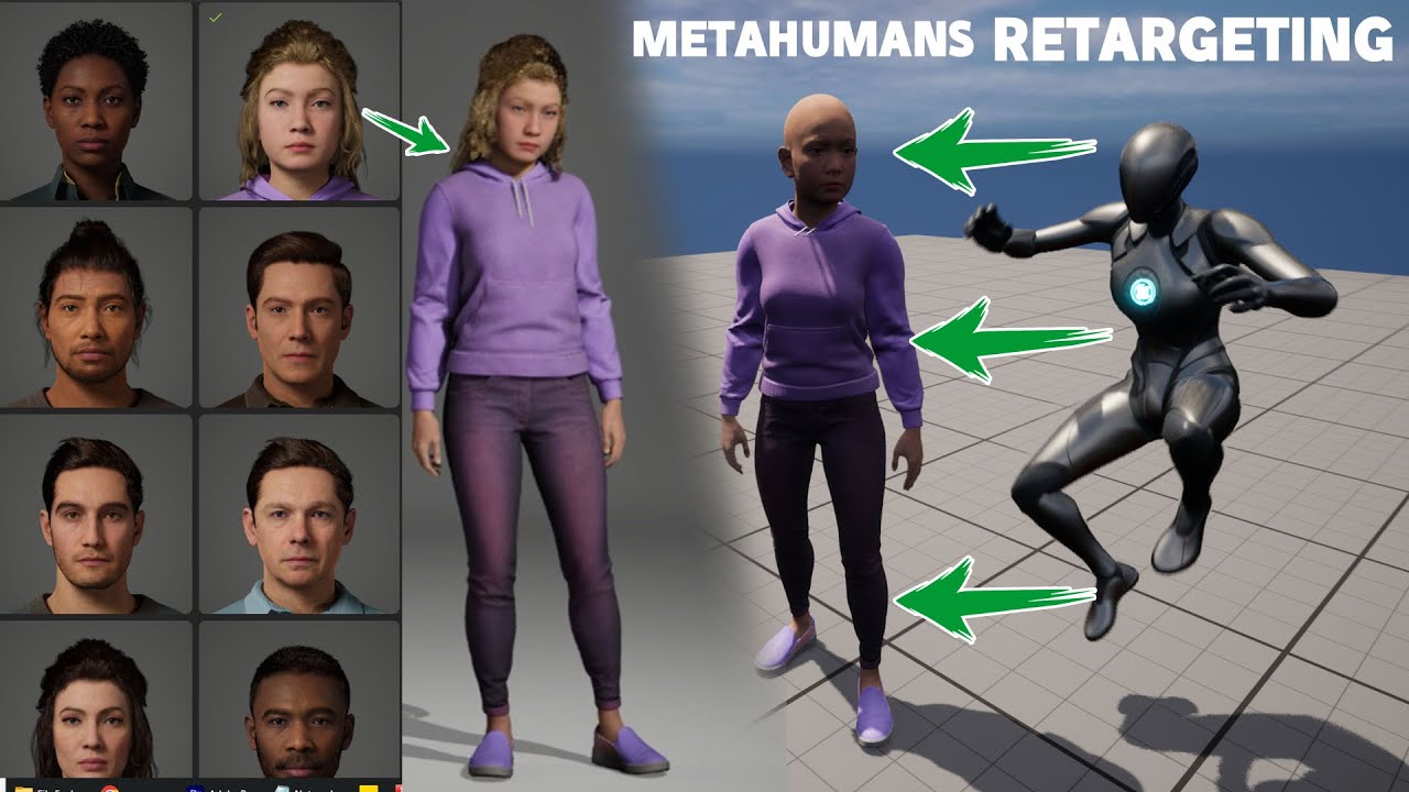 Unreal Engine 5 Retarget and Replace Mannequin with a MetaHuman