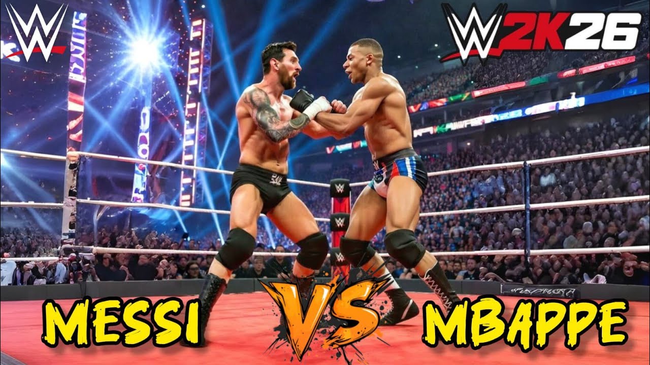 Lionel Messi vs Kylian Mbappe | WWE Epic Fight Gameplay
