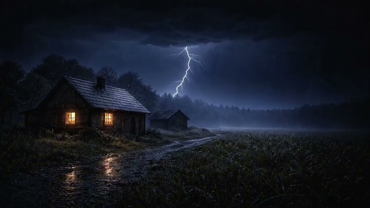 Thunderstorm at Night | Rain, Lightning & Deep Sleep Sounds | 4 Hours