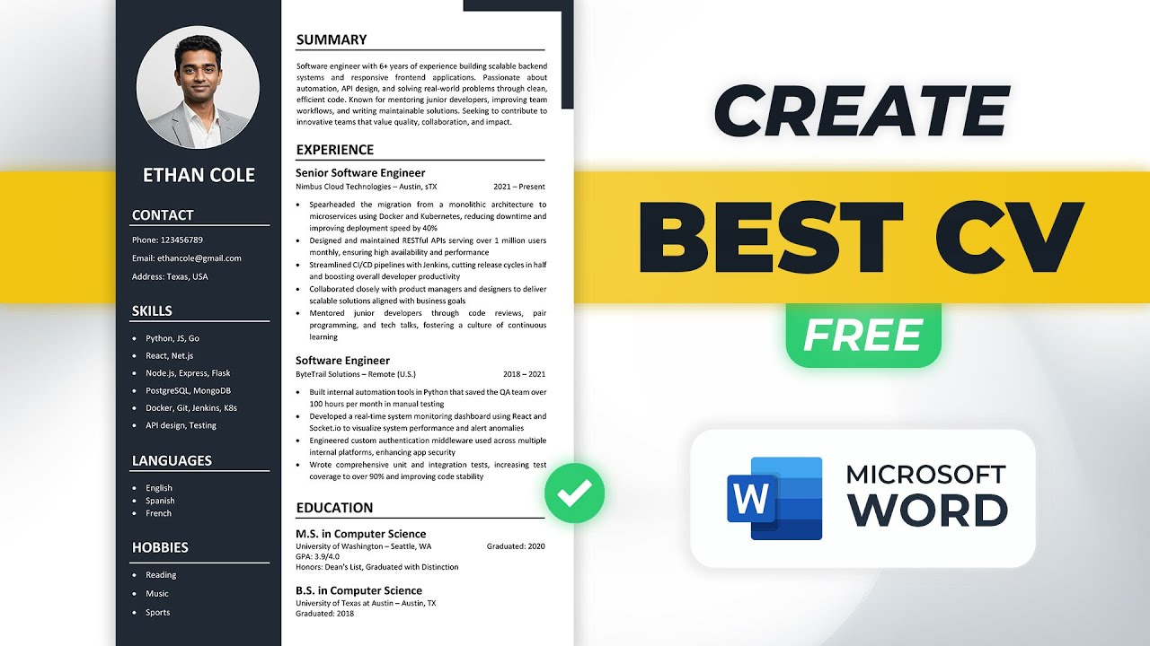 How to Make the Best Resume in Word | Best CV Format 2026 Free