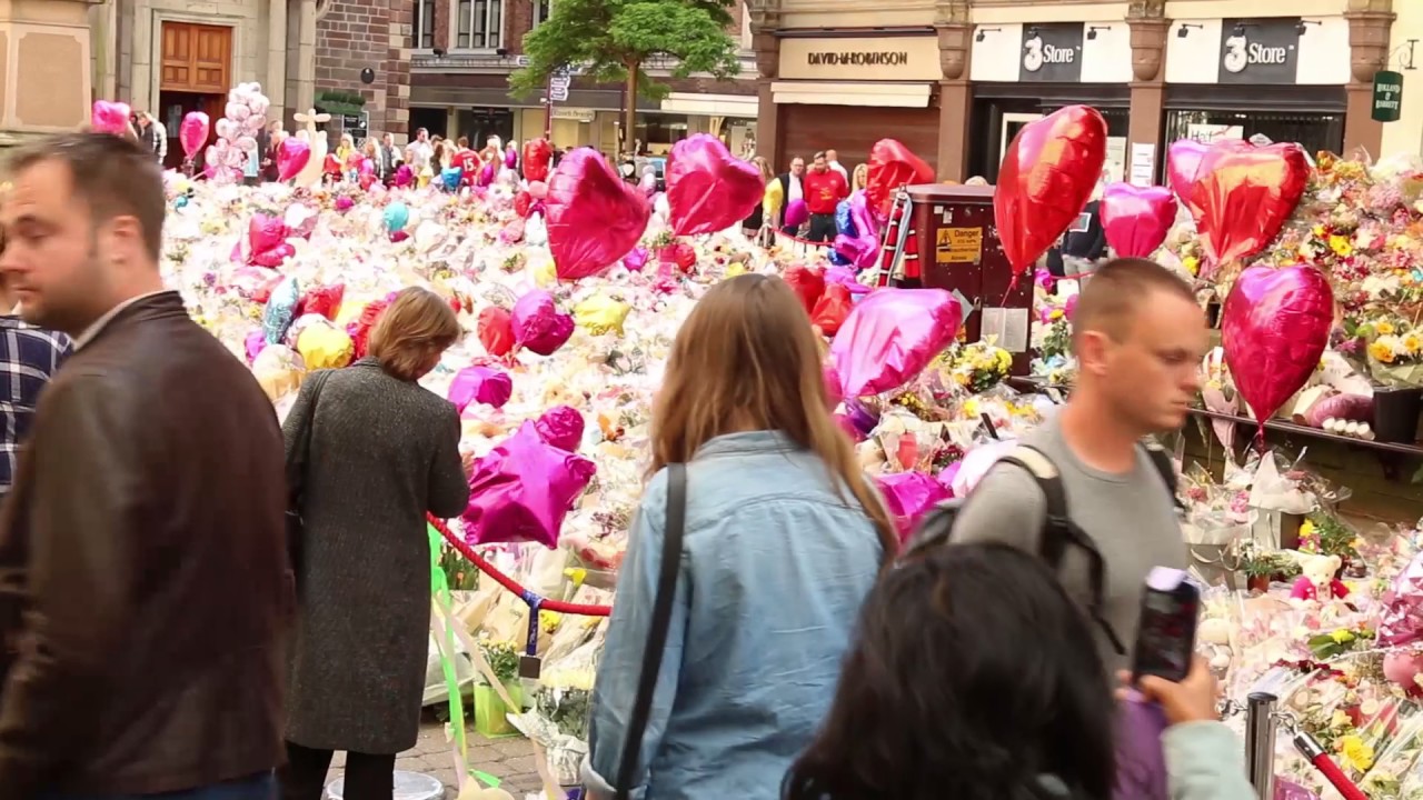 Flowers laid at St Anne's Square, Manchester