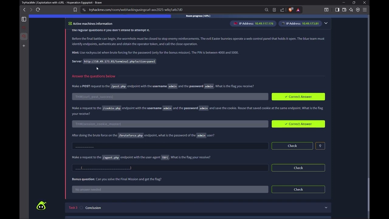Day 24 | Advent of Cyber 2025 | Exploitation with cURL - Hoperation Eggsploit| TryHackMe