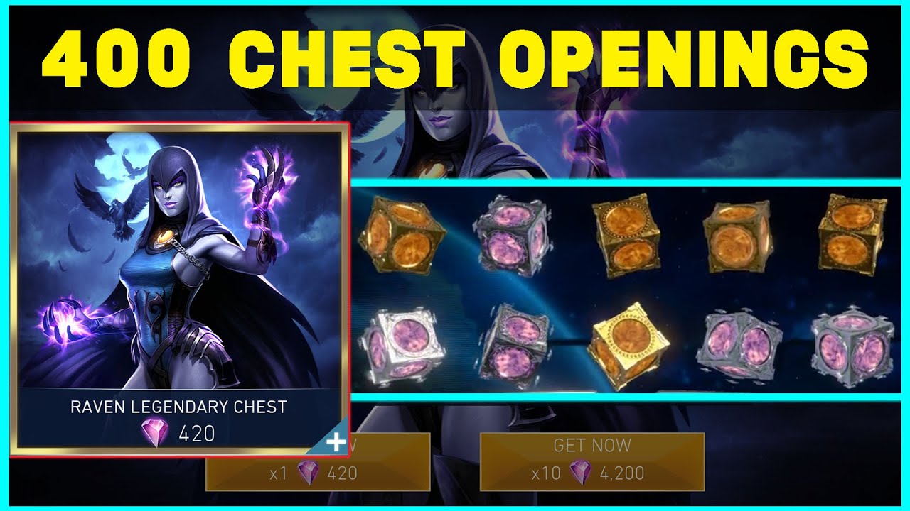 HUGE Raven Legendary Chest Opening 400+ Chests! Injustice 2 Mobile