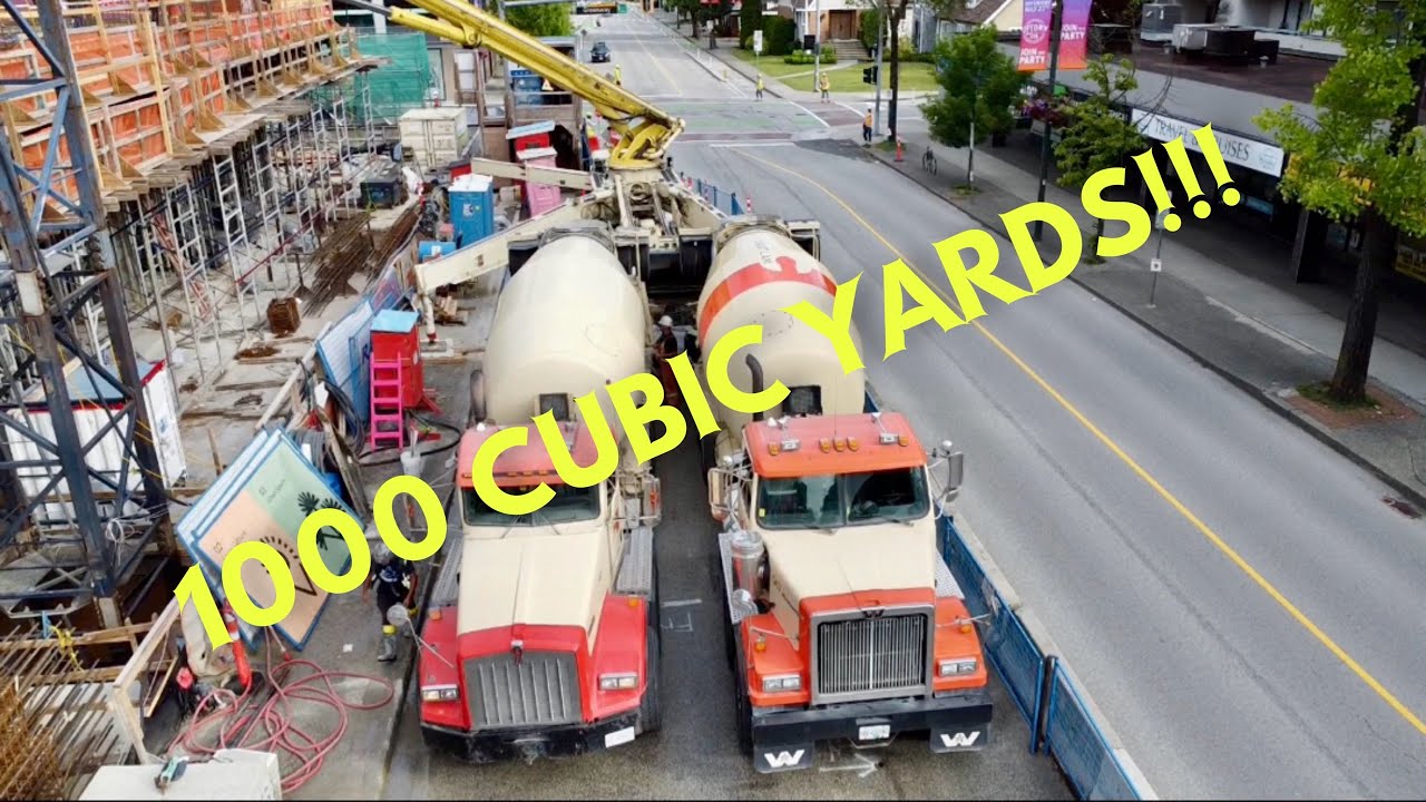 Pumping 1000 cubic yards of concrete with two PUTZMEISTER concrete pumps (with drone footage)