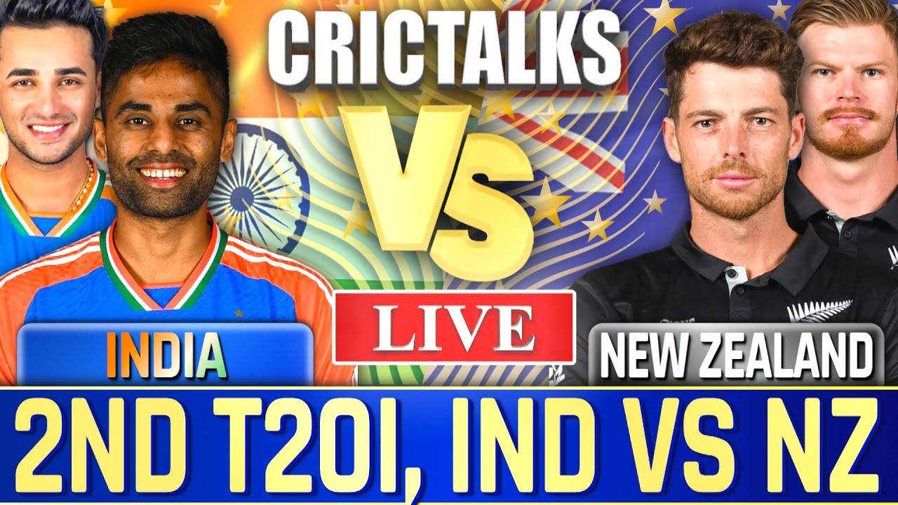 🔴 Cricket Live: IND vs NZ, 2nd T20I, Live Cricket Scores, Commentary, 2nd Innings, Live Match