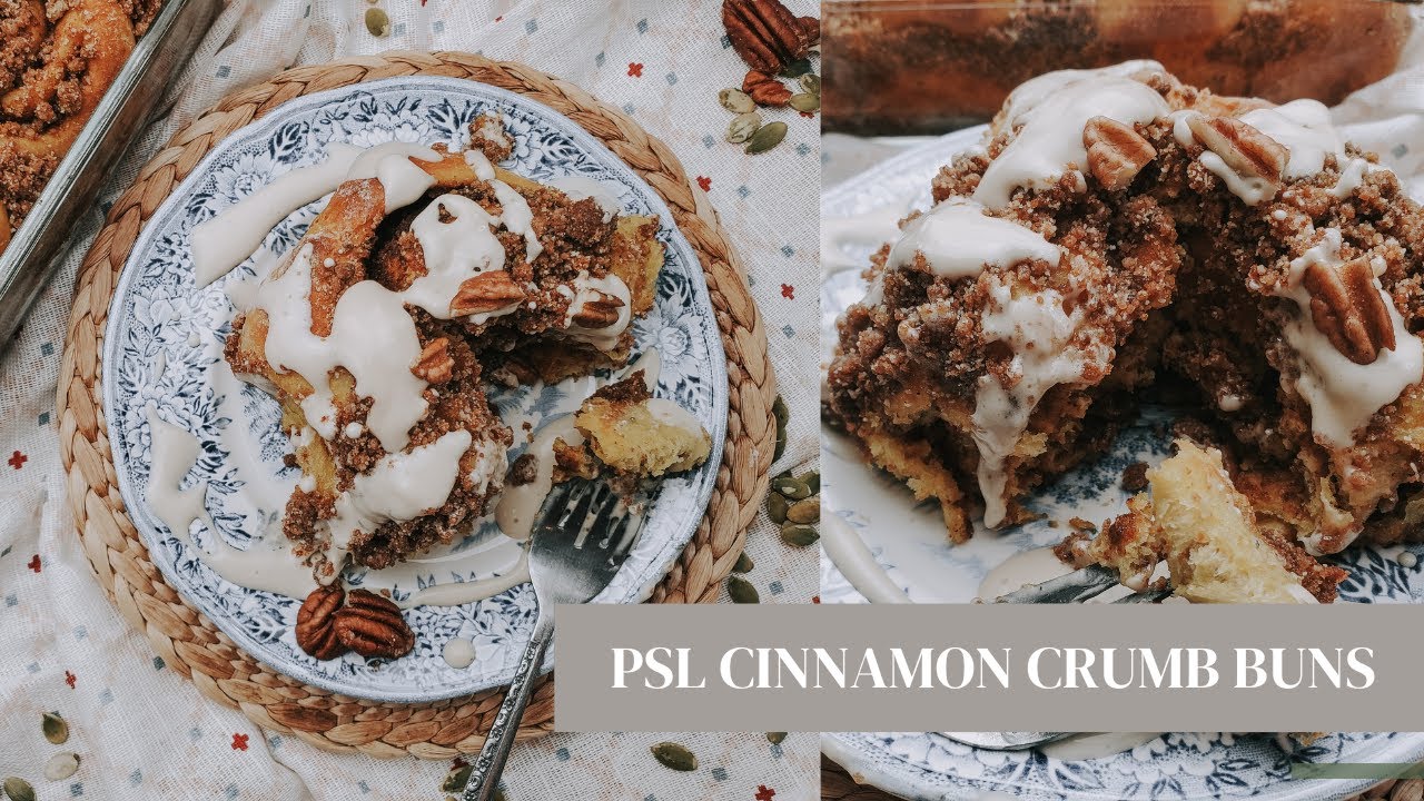 Satisfy Your Autumn Cravings with Pumpkin Spice Latte Cinnamon Crumb Buns | refined sugar free