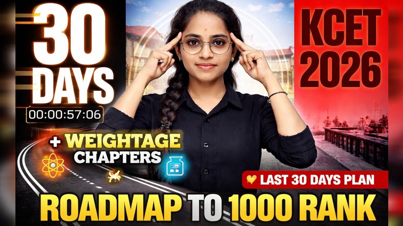 KCET 2026 30-Day Master Plan 💯 |Complete Roadmap + Important Chapters#kcet#kcet2026