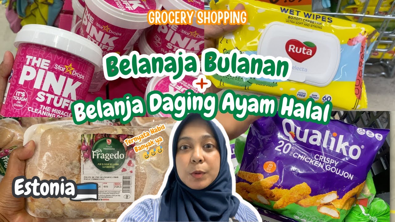 BELANJA BULANAN DI DEPO & DAGING AYAM HALAL DI KARIA MARKET DI ESTONIA 🇪🇪 | HABIS LUMAYAN BANYAK 😅