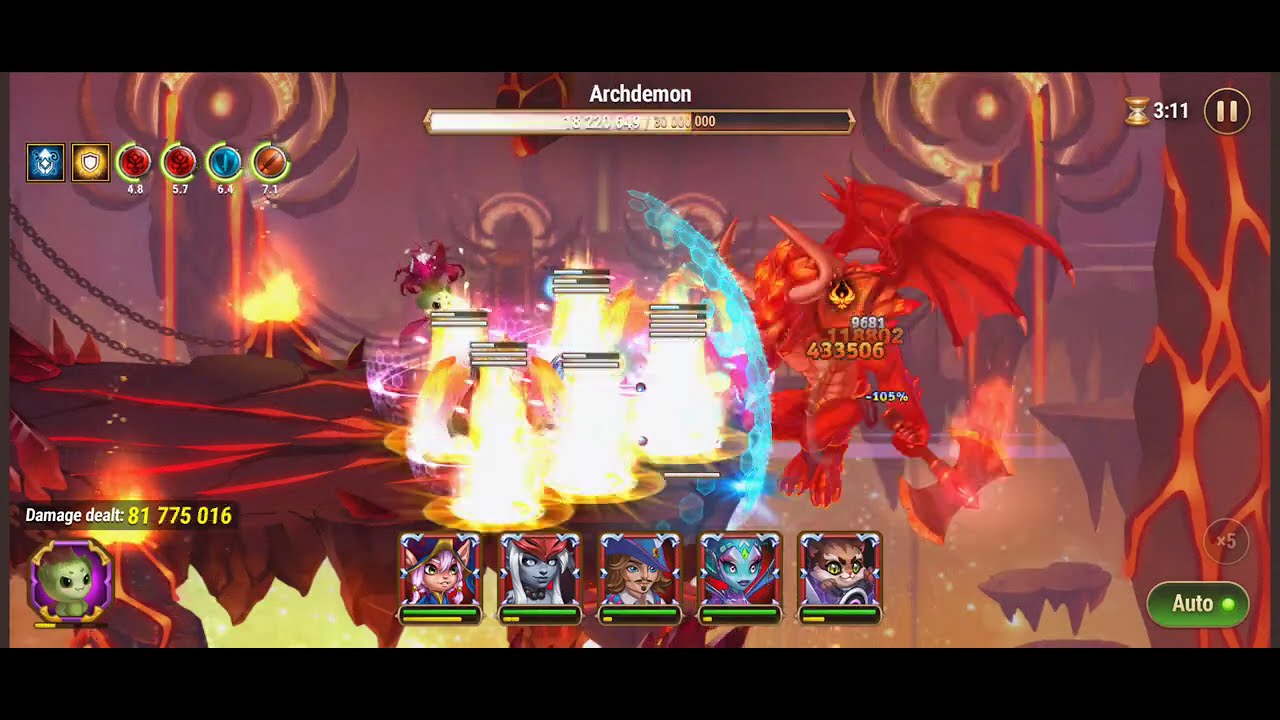 dealt 1.44 billion damage to Archdemon day 1, March 2025 event #herowars