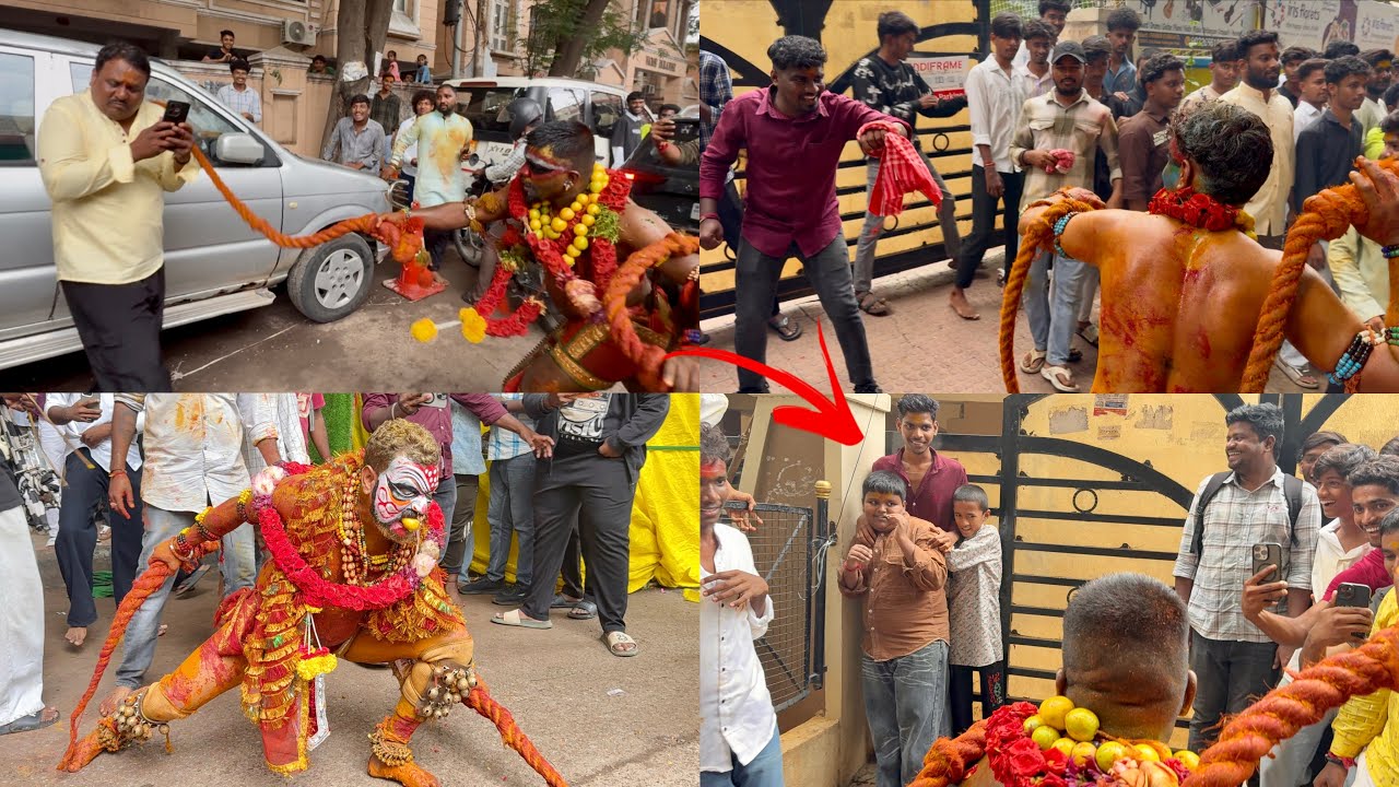 Old Amruth Potharaju Big Blast🔥 at Balkampet Bonalu 2026 | Potharaju Beating Public #balkampetbonalu