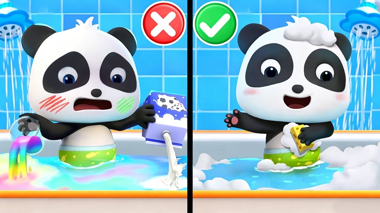 Bath Song | Monster Loves Bathwater | Good Habits Song | Kids Songs | Kids Cartoons | BabyBus