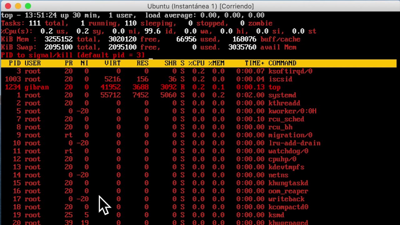 Administración de procesos en Linux: Uso de comandos fg, bg, jobs, ps, kill, top, uptime, free, nice