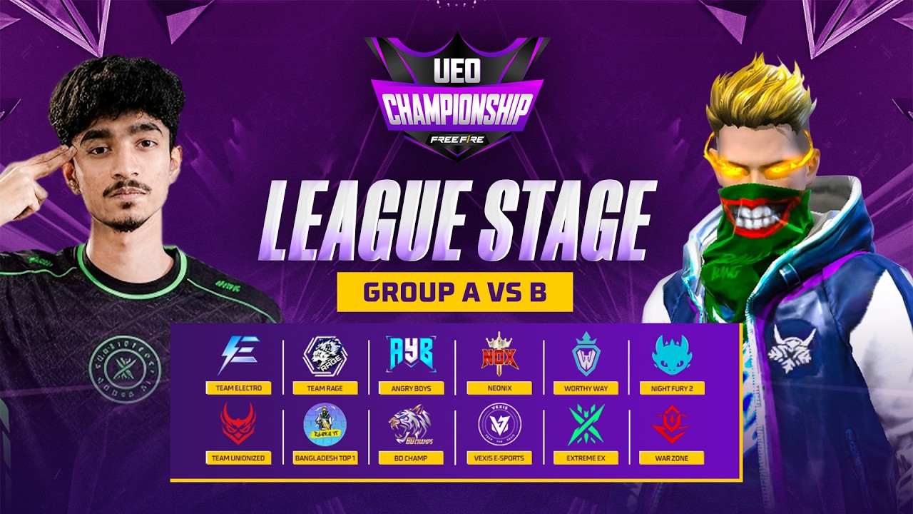 [🔴LIVE] League Stage Day - 1 : A vs B | Ueo Championship Season 12 @raadvaiyt829 @Flickerz7