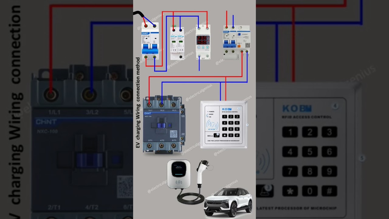 Electric vehicle (EV)  charging control wiring | electric vehicle charger | access control |